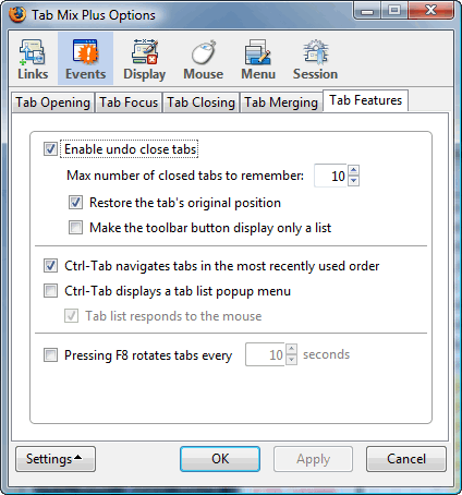 Tab Mix Plus Options